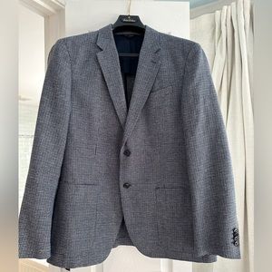 44R - Navy & Black houndstooth sport coat